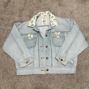Crazy Horse by Liz Claiborne Jacket Denim Women’s Size 6 Floral Lined Vintage